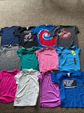 Girls tshirt bundle of 12 size medium (7/8) tops and t-shirts various brands